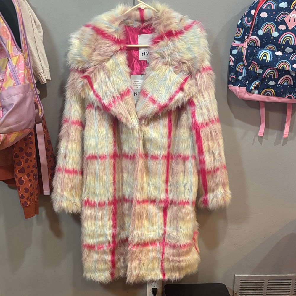 Women's Multicolor Faux Fur Coat